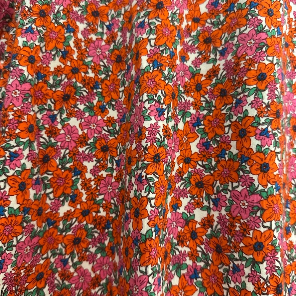 J. Crew Red and Pink Floral Long Sleeve Top - Picture 3 of 4